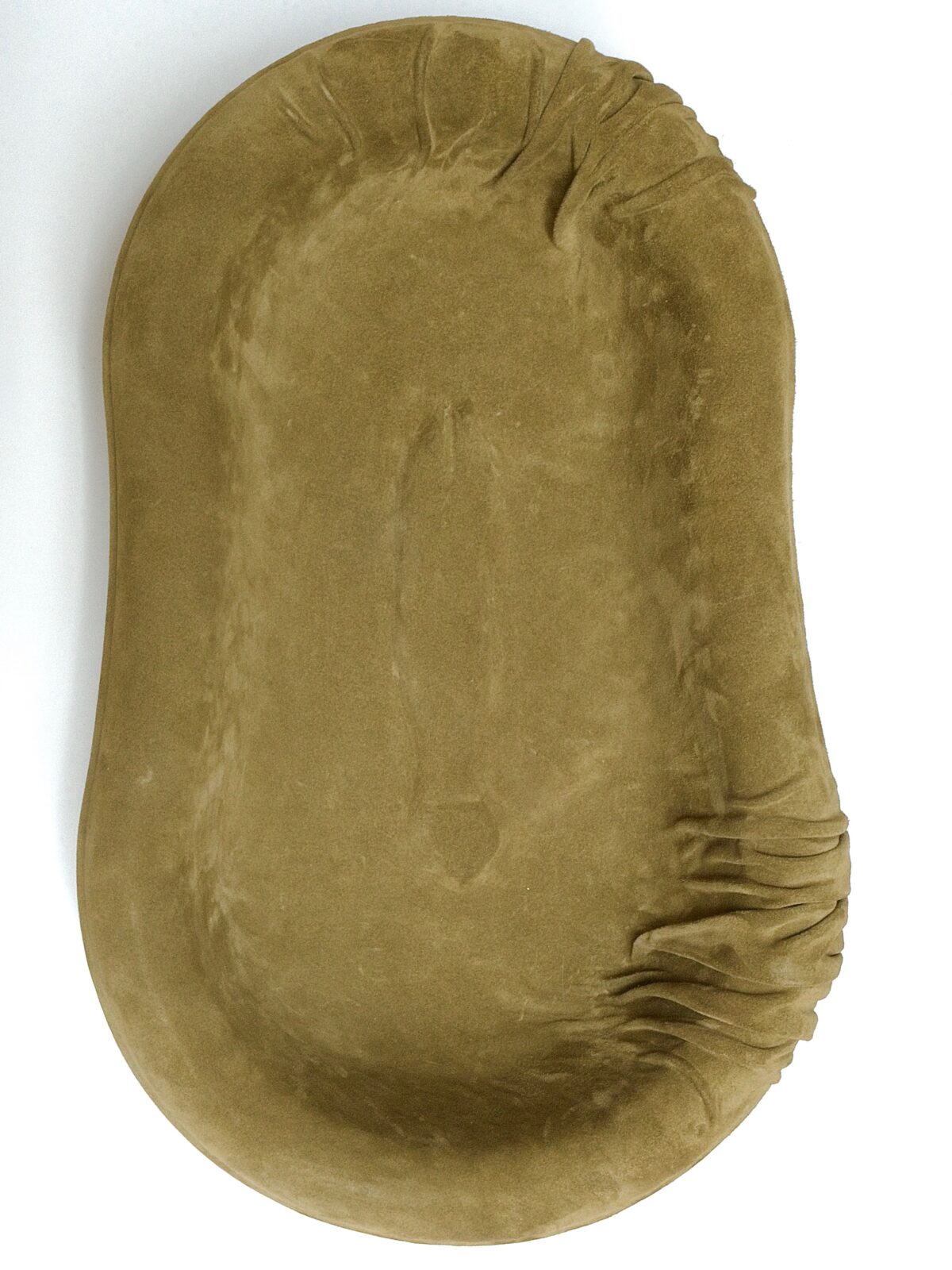 Bain de Chance en cuir nubuck olive, vue de dessus